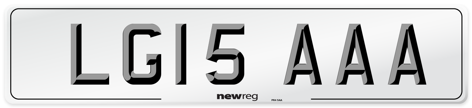 LG15 AAA Number Plate from New Reg